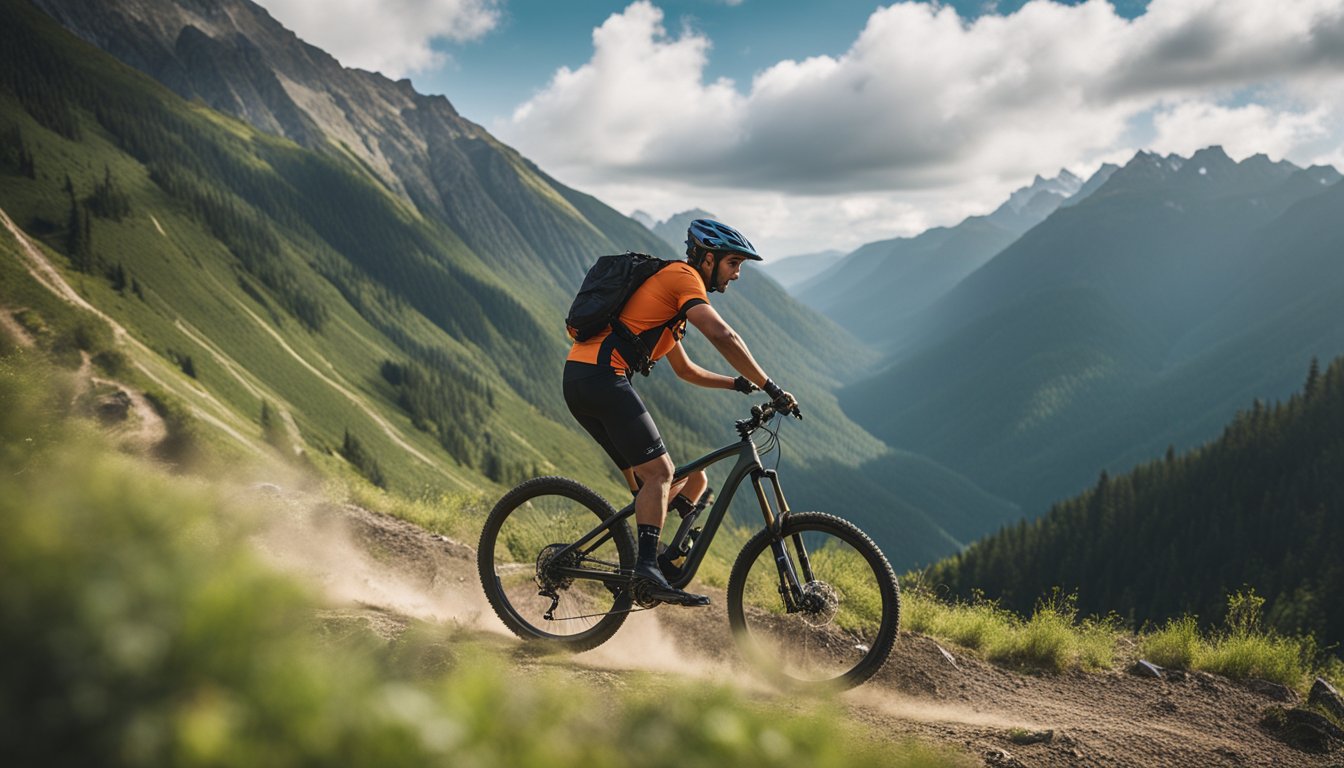 Mountain biker riding solo