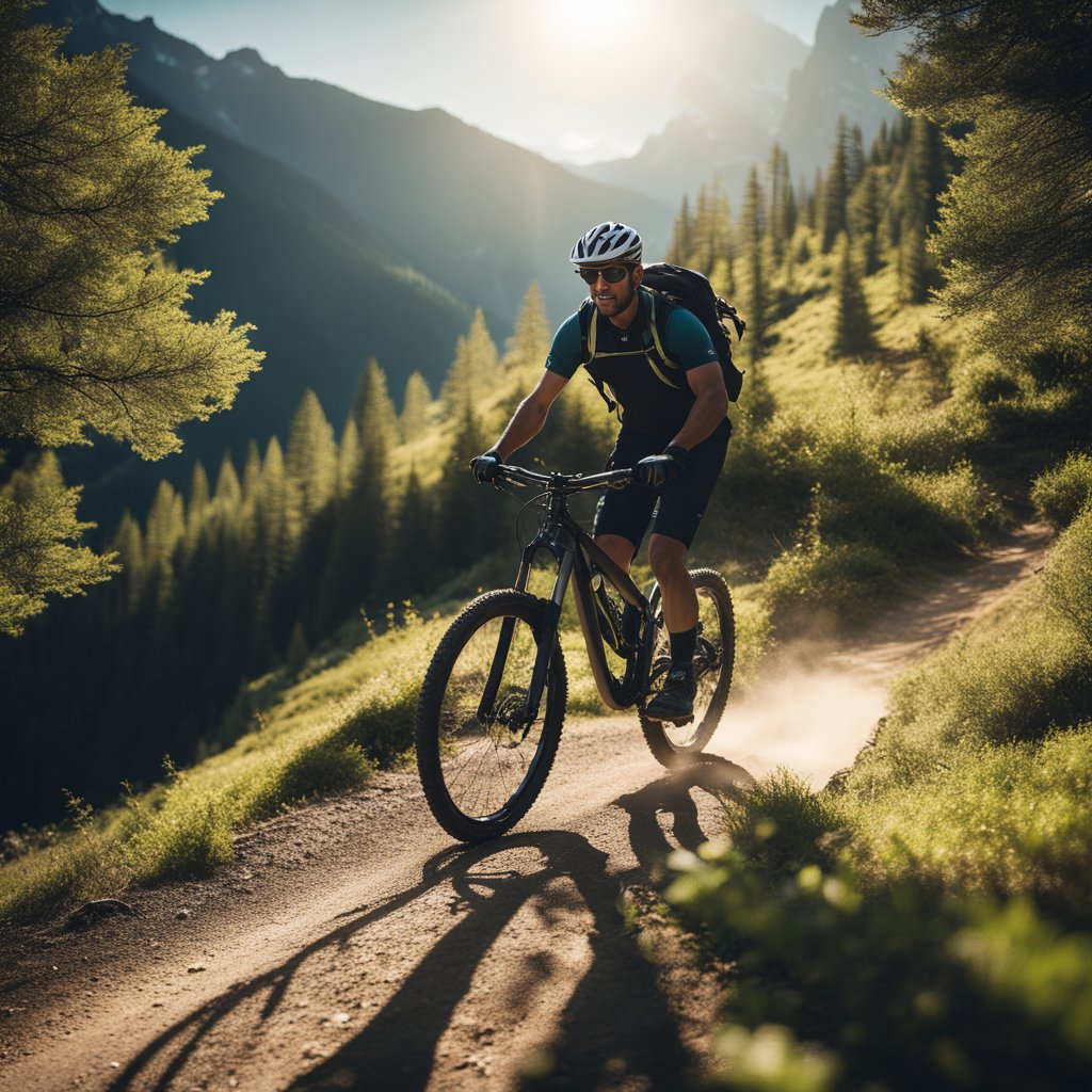 Mountain biker on trail
